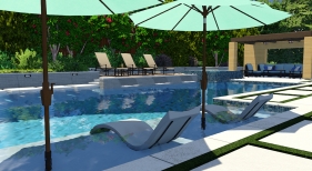lot 76 3D Pool Rendering - Baja Shelf & Wood Deck