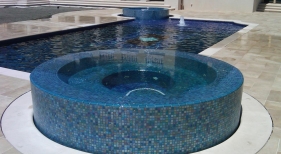 Swimming Pool and Spa with Bubbler and Tanning Ledge